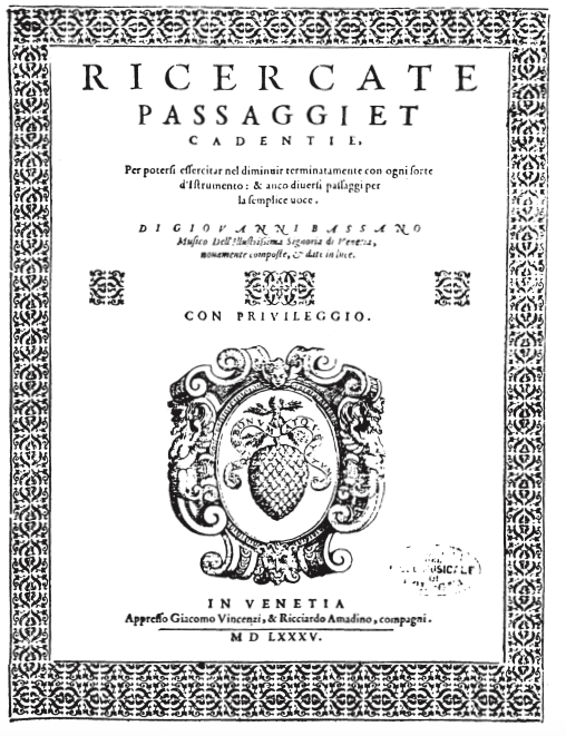 Ricercate, passaggi et cadentie