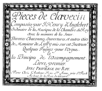 Pieces de Clavecin – Ornament table D’Anglebert